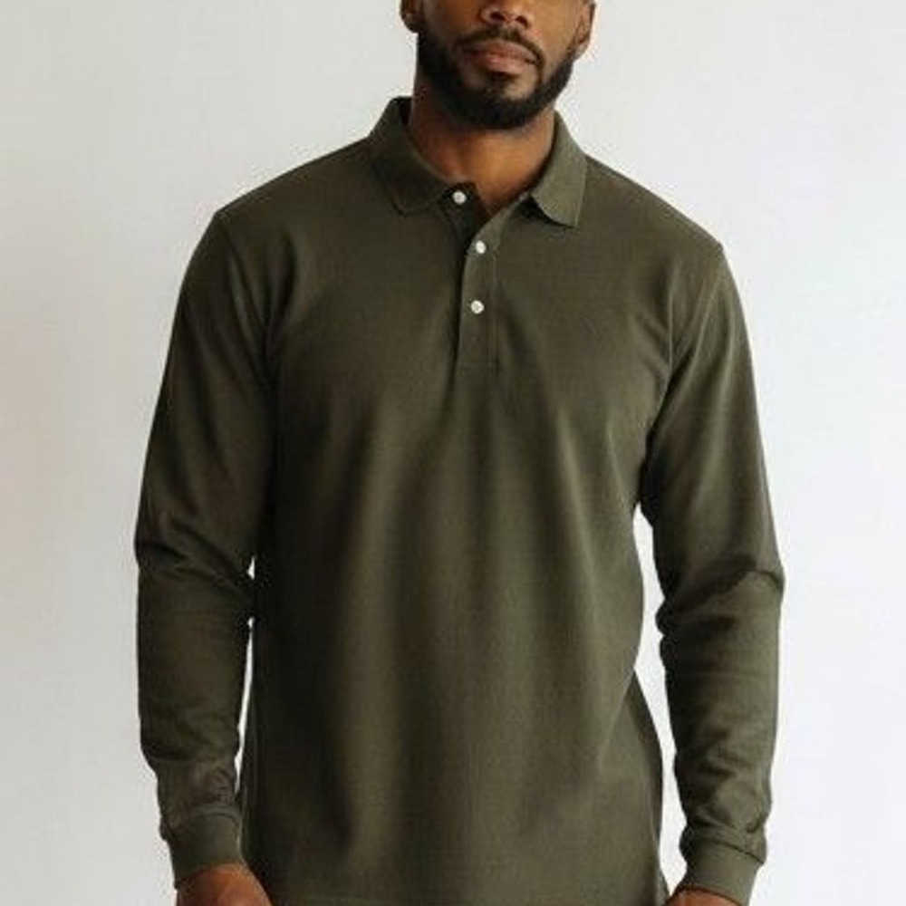Brooks Brothers Golf Men's Long Sleeve Mercerized Pima Cotton Polo Shirt XXL